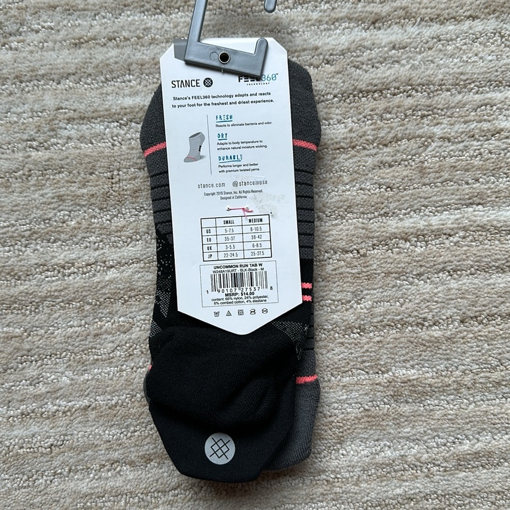 3 Pairs of Stance Socks Feel 360 Run Performance Socks Tab Ankle Height Medium - Picture 9 of 13